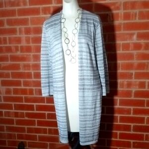 Chico Women's Striped Gray cardigan